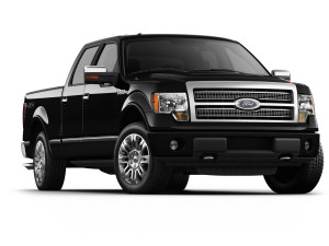 Black ford f150 with white background
