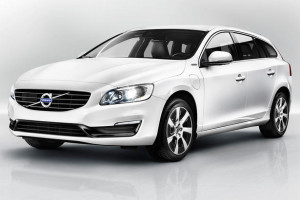 White 2014 Volvo V60 with white background