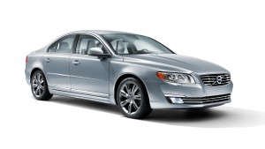 Silver 2015 Volvo S80 with white background